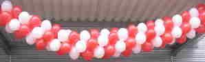Luftballongirlande Rot und weiß